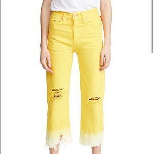 High Rise Yellow Jeans